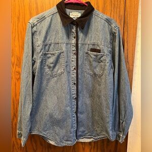 Vintage Women's Denim and Corduroy Wrangler Blues Western Shirt